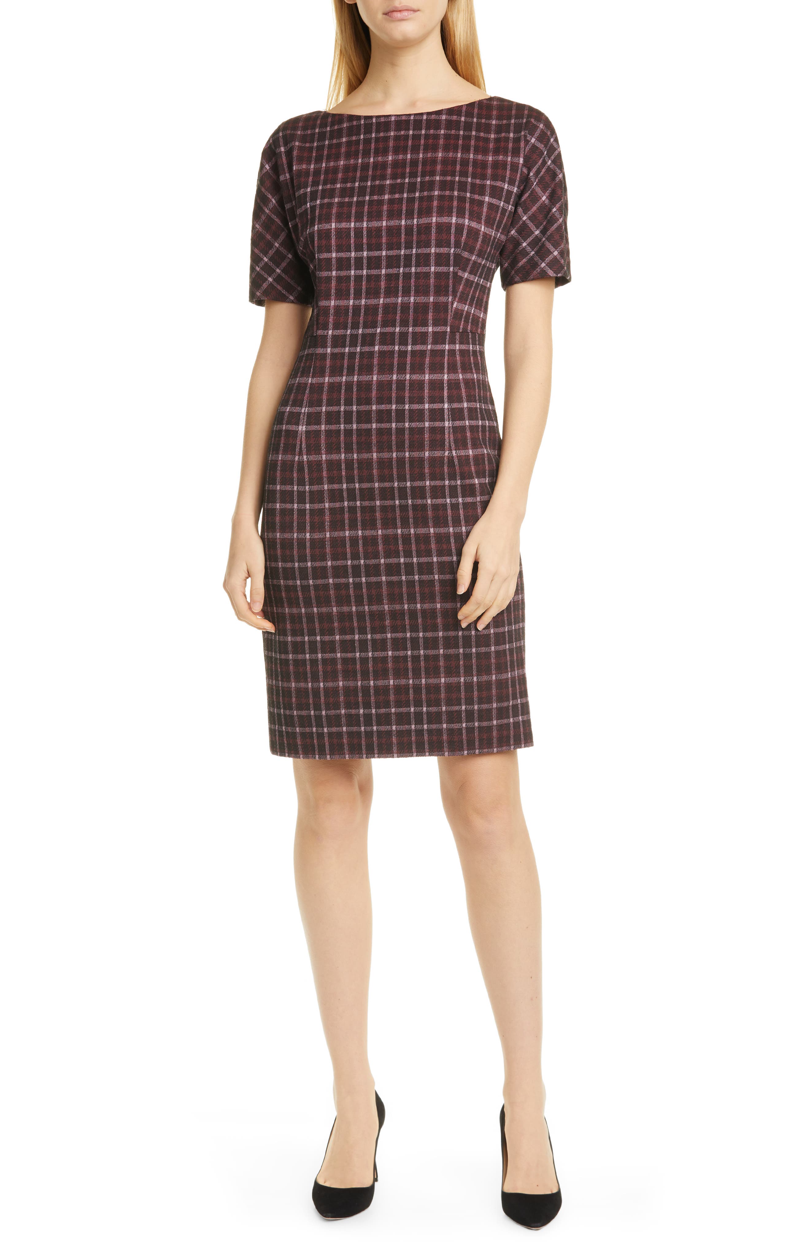 theory vented plaid dress