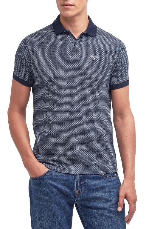 Barbour Shell Print Cotton Polo Navy at Nordstrom,