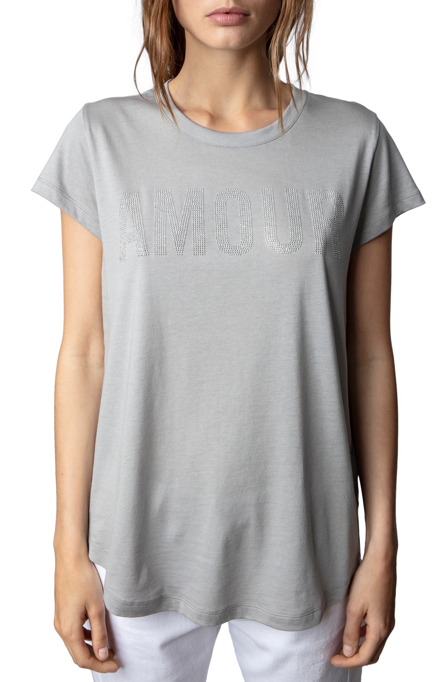 Zadig & Voltaire Woop Amour Strass Cotton & Modal Graphic T-Shirt ...