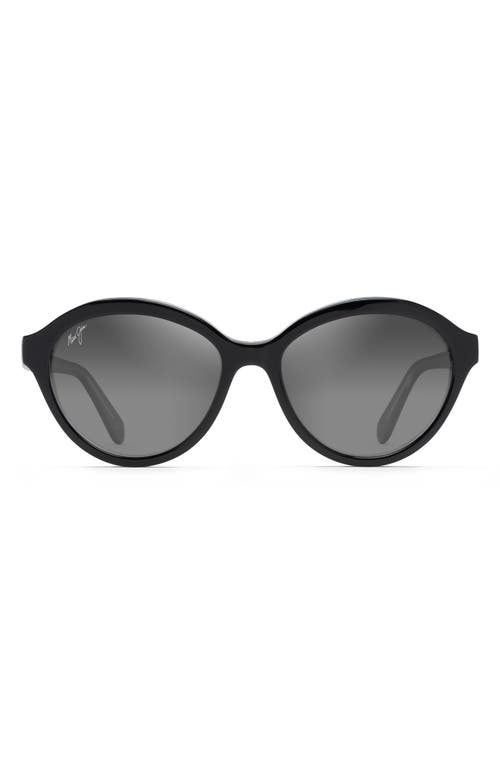 Maui Jim 55mm Mariana PolarizedPlus2® Cat Eye Sunglasses in Black/Grey Gradient