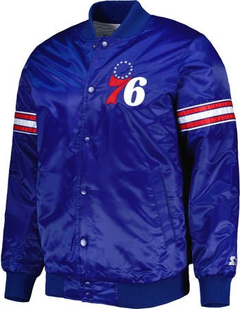 Men's Starter Blue St. Louis Blues Pick & Roll Satin Full-Snap Varsity Jacket Size: Large