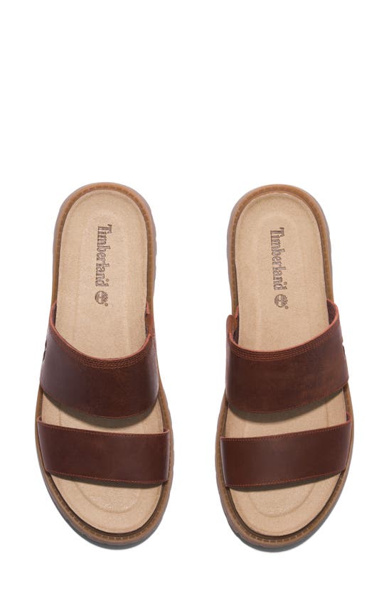 Timberland Clairemont Way Womens Leather Sliders In Dark Red Full Grain
