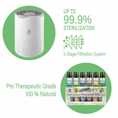 Pursonic Air Purifier With 6-pack Premium Essential Oils Collection In Blended