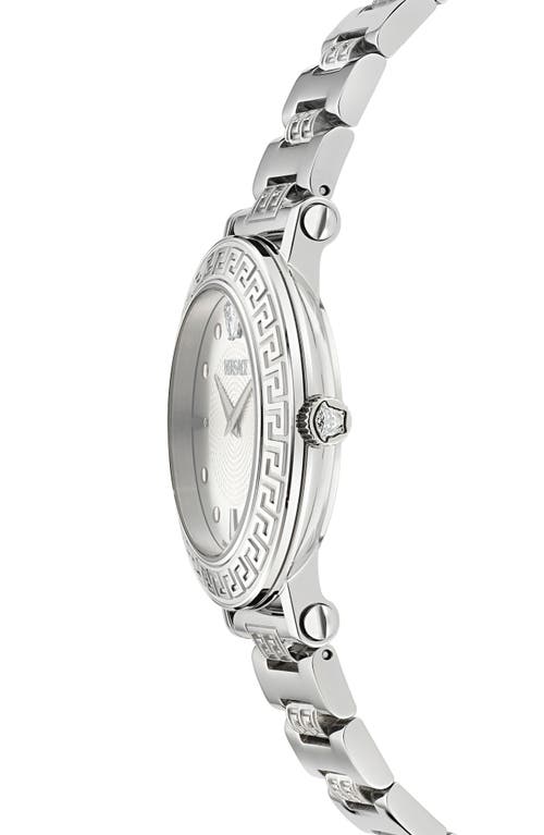 Shop Versace Greca Sphere Bracelet Watch, 35mm In Stainless Steel