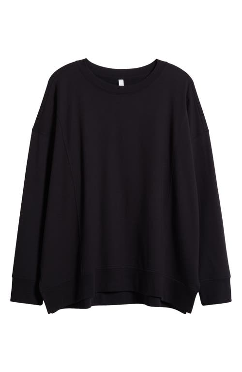 Zella Luxe French Terry Sweatshirt In Black