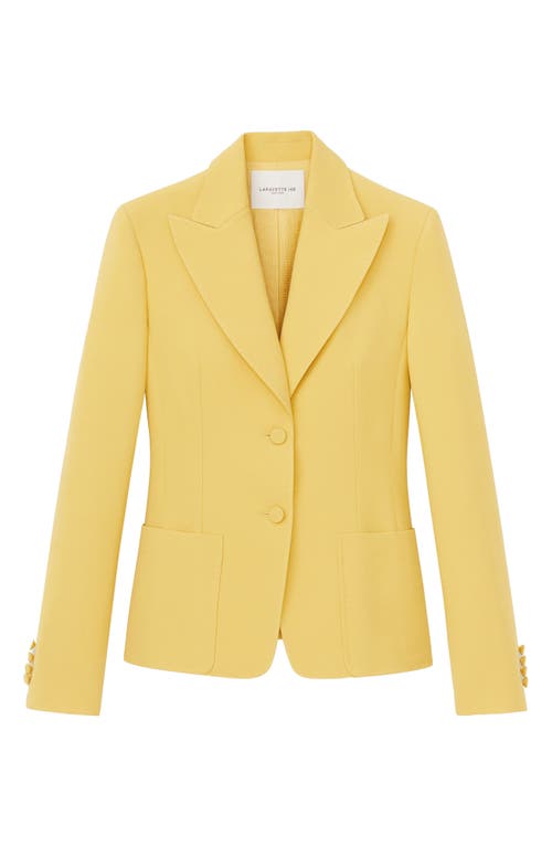 Shop Lafayette 148 New York Peaked Lapel Wool & Silk Crepe Jacket In Canary Yellow