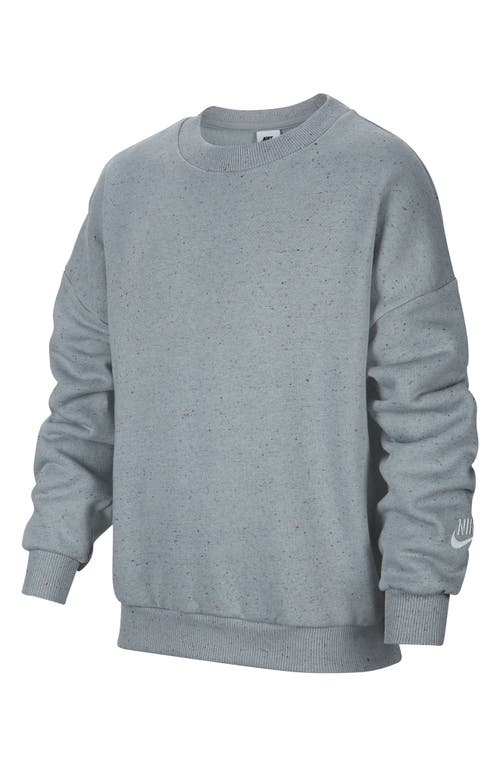 Nike Kids' Icon Oversize Fleece Sweatshirt In Gray
