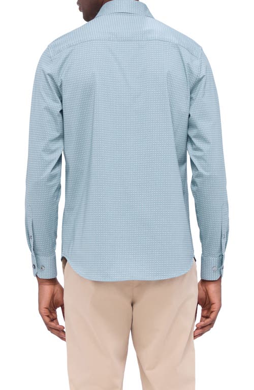 Bugatchi Jimmy Ooohcotton® Geo Print Button-up Shirt In Sage