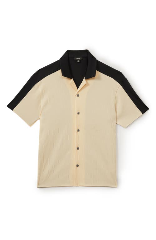 Shop Reiss Castro Rib Camp Shirt In Off White/navy