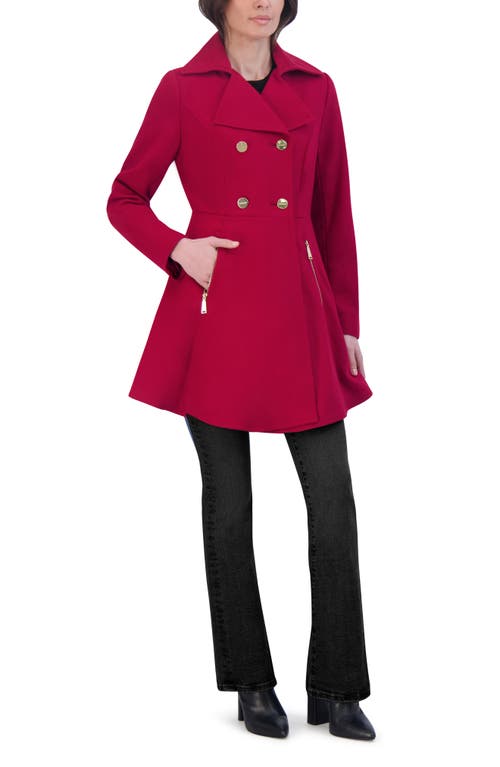 Laundry By Shelli Segal Plus Womens Wool Blend Long Pea Coat In Red