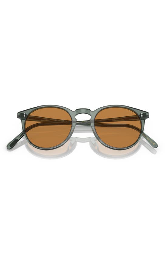 Shop Oliver Peoples O'malley 48mm Round Sunglasses In Blue