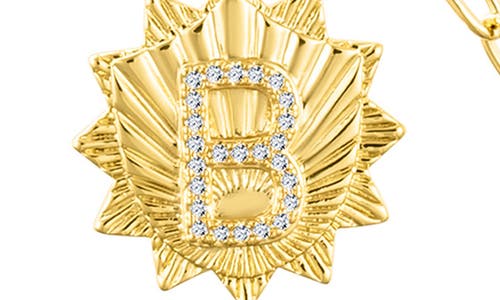 Adornia Initial Cz Pendant Toggle Necklace In Gold-b