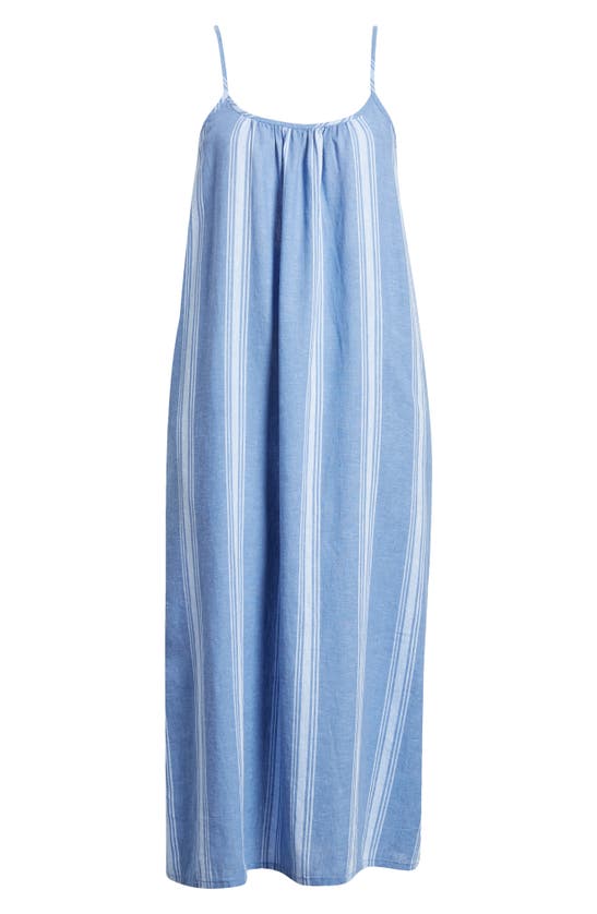 Shop Caslon Stripe Linen Blend Sundress In Blue Moonlight Bon Stripe