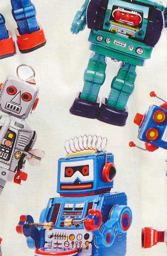 Shop Rock Your Baby Kids' Robot Mania Camp Shirt In Cream