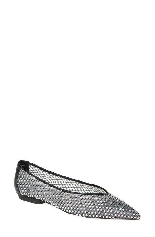 Shop Rebecca Minkoff Crystal Mesh Ballet Flat In Black