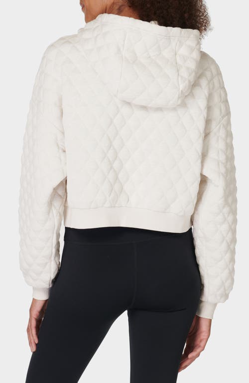 Sweaty Betty Sandwash Quilted Hoodie In Marble White