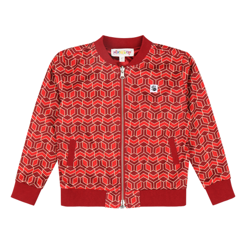 Mixed Up Clothing Girls Reversible Bomber Jacket In Red Multicolor