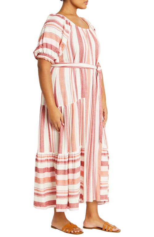 Shop City Chic Jemima Stripe Maxi Dress In Cosmo Stripe