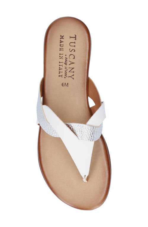 Shop Tuscany By Easy Street® Abriana Flip Flop In White/silver Faux Leather