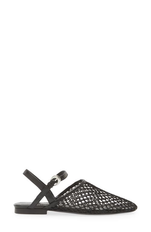 Shop Staud Rete Slingback Flat In Black Netting