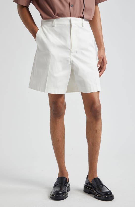 Shop Valentino Stretch Cotton Bermuda Shorts In Ivory