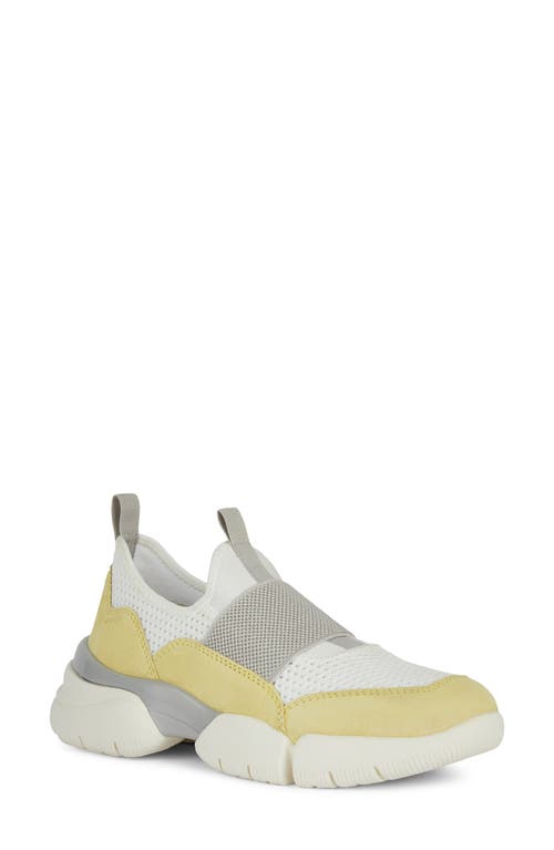 Adacter Water Resistant Slip-On Sneaker in White/Yellow