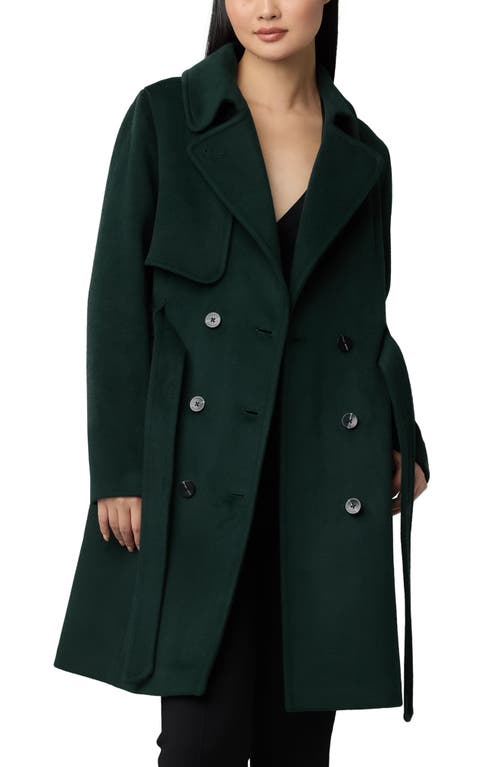 Shop Soia & Kyo Fabianne Belted Wool Blend Coat In Evergreen