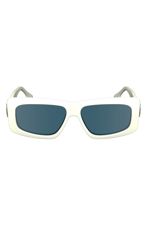 Shop Victoria Beckham Chain 55mm Rectangular Sunglasses In White