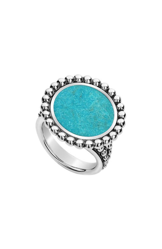 Lagos Maya Large Circle Ring In Silver/ Turquoise