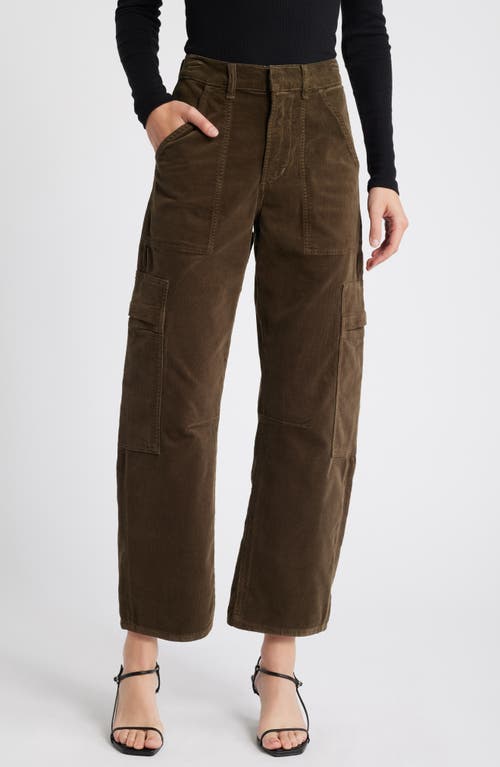 Shop Citizens Of Humanity Marcelle Low Rise Barrel Corduroy Cargo Pants In Costes/dark Green