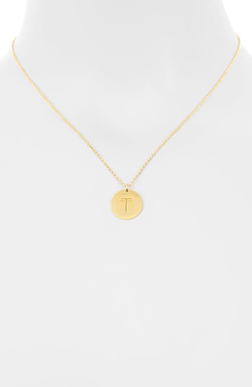 Meshmerise Initial Disc Pendant Necklace In Yellow-t