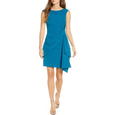 Eliza J Side Drape Laguna Crepe Cocktail Dress