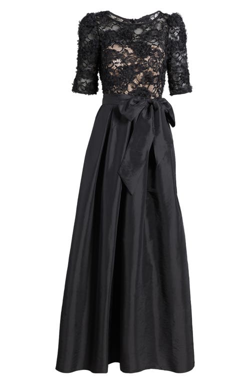 Shop Eliza J Lace & Taffeta Ballgown In Black