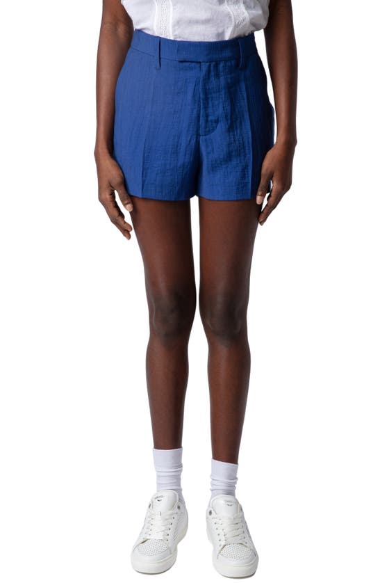 Shop Zadig & Voltaire Please Tailored Shorts In Deep Sea