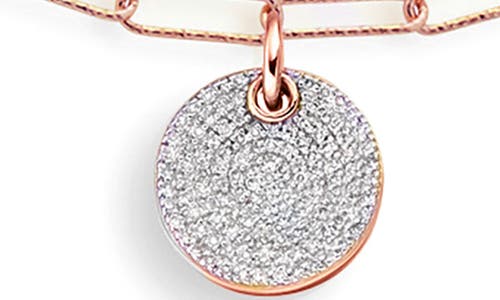 Shop Monica Vinader Ava Diamond Disc Pendant Necklace In 18k Rose Gold Vermeil/diamond