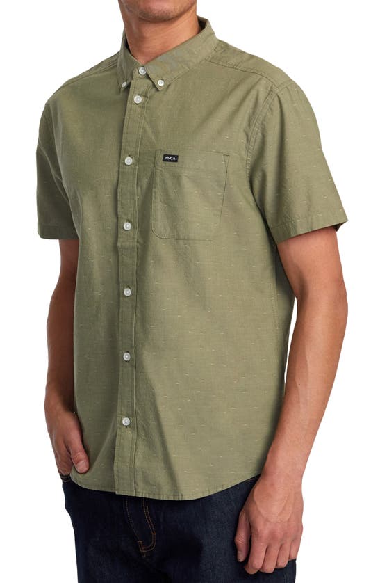 Shop Rvca That'll Do Dobby Short Sleeve Button-down Shirt In Aloe