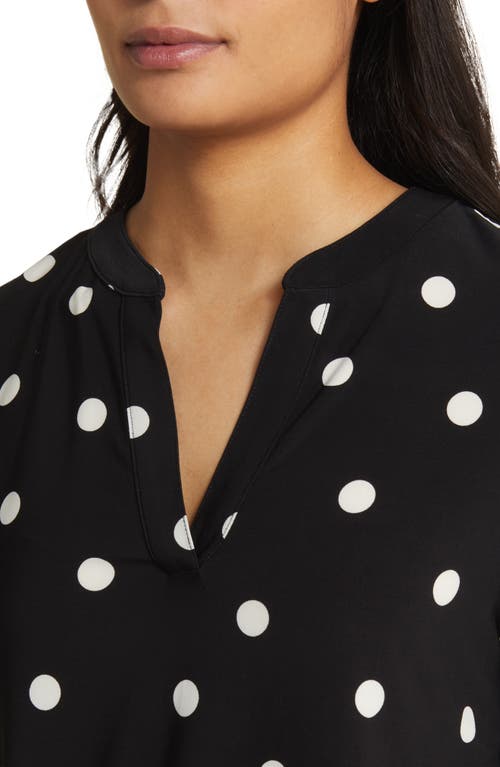 Anne Klein Print Tunic Top In Anne White/anne Black