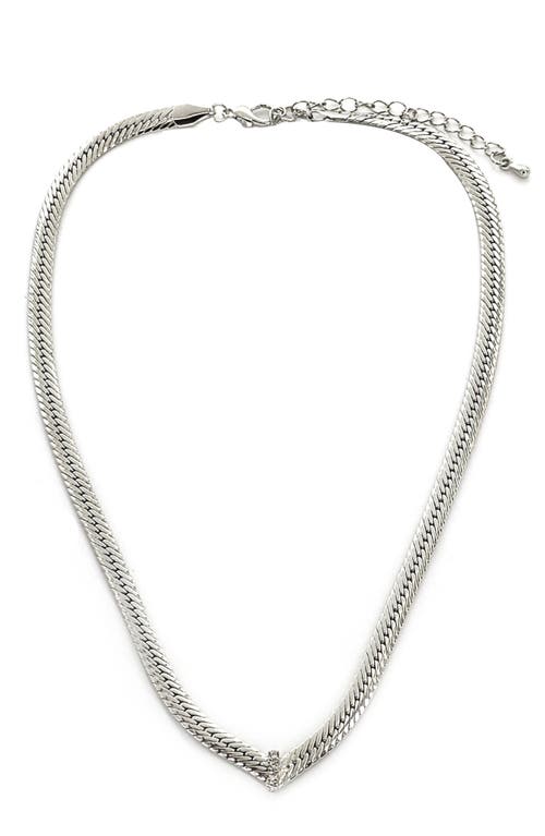 Panacea Herringbone Chain Choker Necklace in Silver at Nordstrom