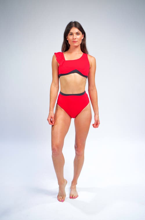 Shop Mary Mercedes Rafaela Contouring Bikini Bottom In Red