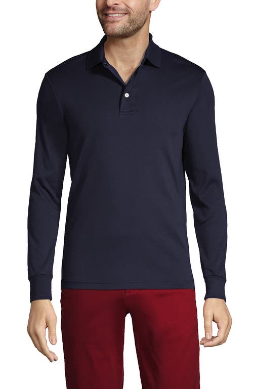 LANDS' END LANDS' END LONG SLEEVE COTTON SUPIMA POLO SHIRT 