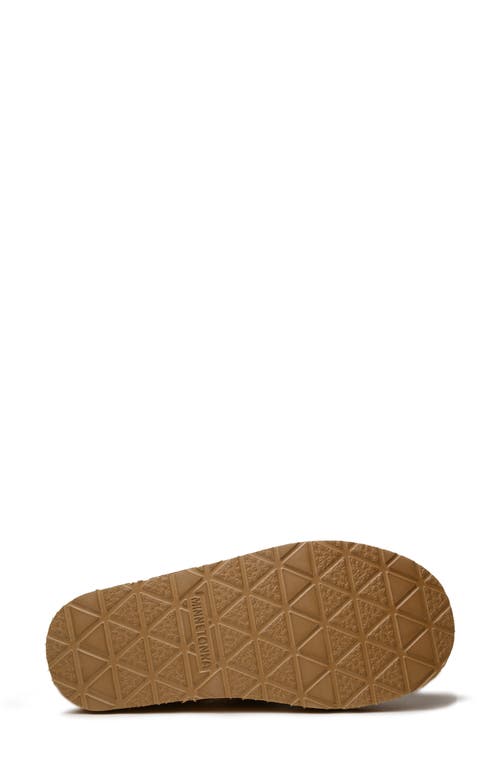Minnetonka Cerise Faux Fur Lined Slipper In Tan