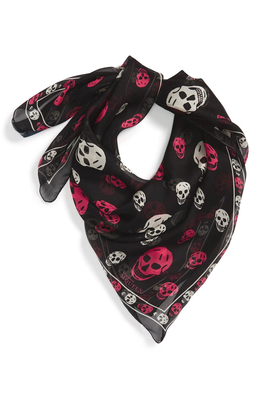 Alexander McQueen 'Bicolor Skull' Silk Scarf Nordstrom