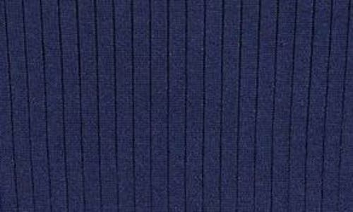 Halogenr Halogen(r) Short Sleeve Mock Neck Rib Sweater In Classic Navy