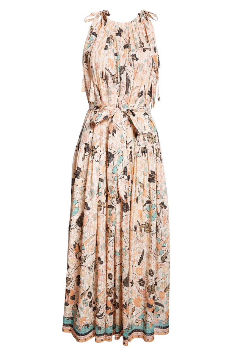 Ulla Johnson Samar Print Sleeveless Ruffle Hem Midi Dress | Nordstrom