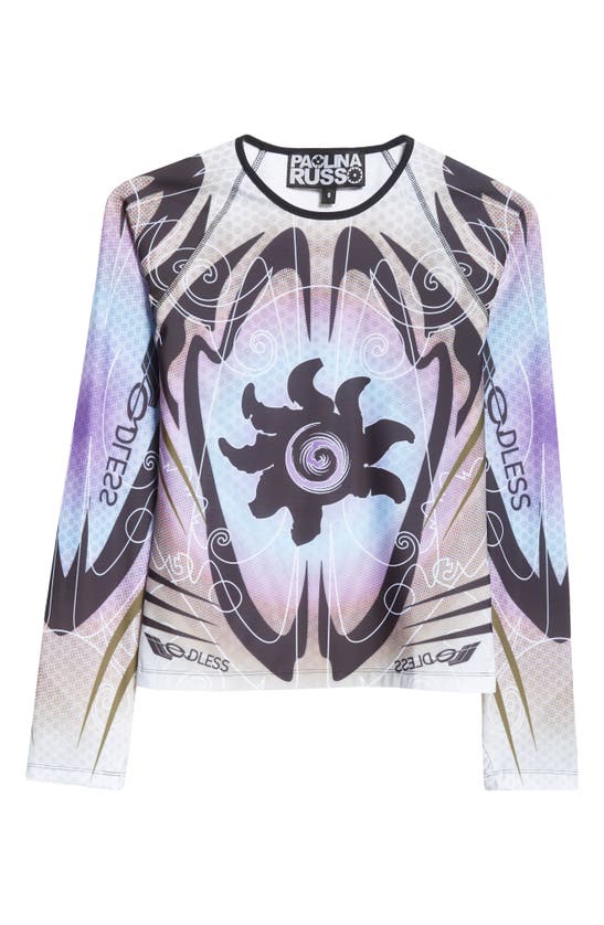 Shop Paolina Russo Pixel Print Long Sleeve Top In Crayon Box