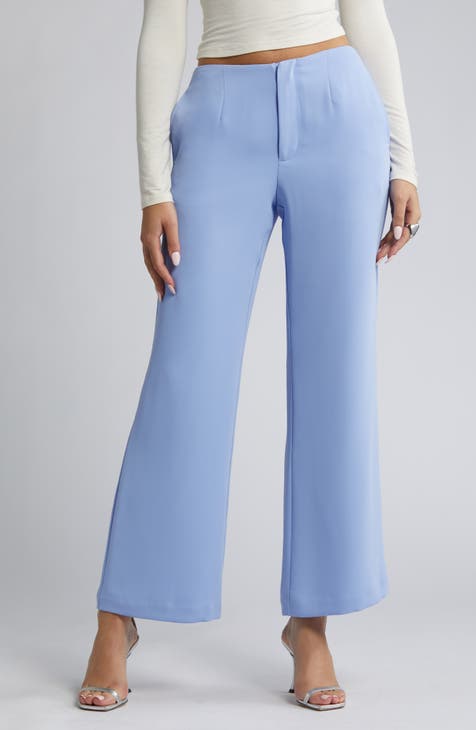 Contemporary Women's Slim Leg Trouser, Unhemmed Length, Blue