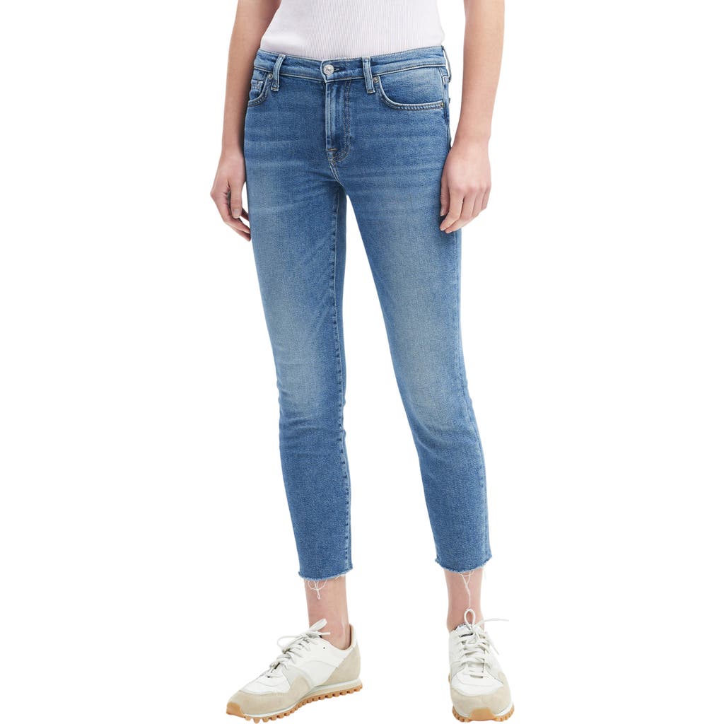 7 For All Mankind Roxanne Raw Hem Ankle Slim Jeans In Blue