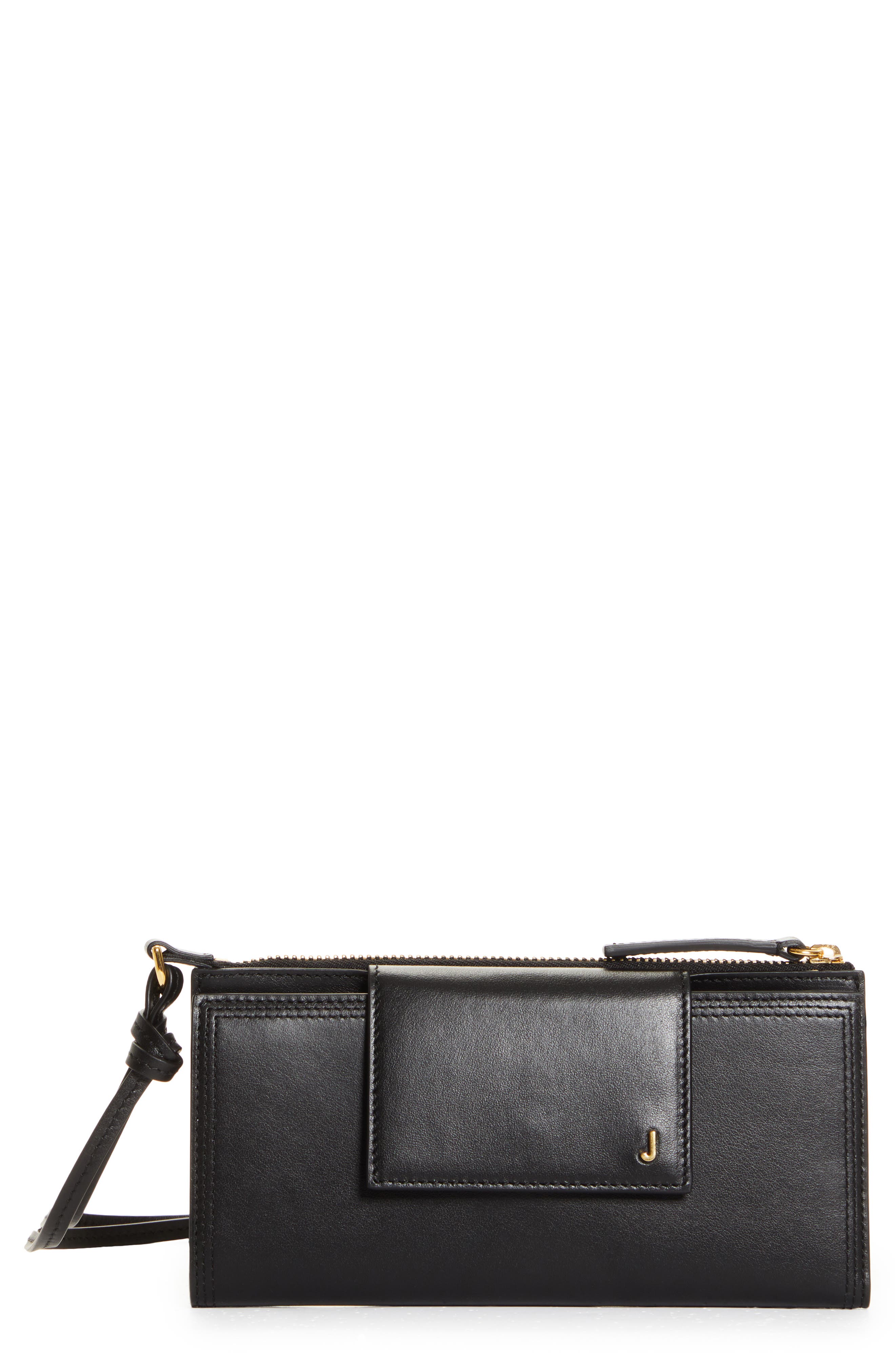 Jacquemus Le Pichoto Leather Wallet on a Strap in Black at Nordstrom