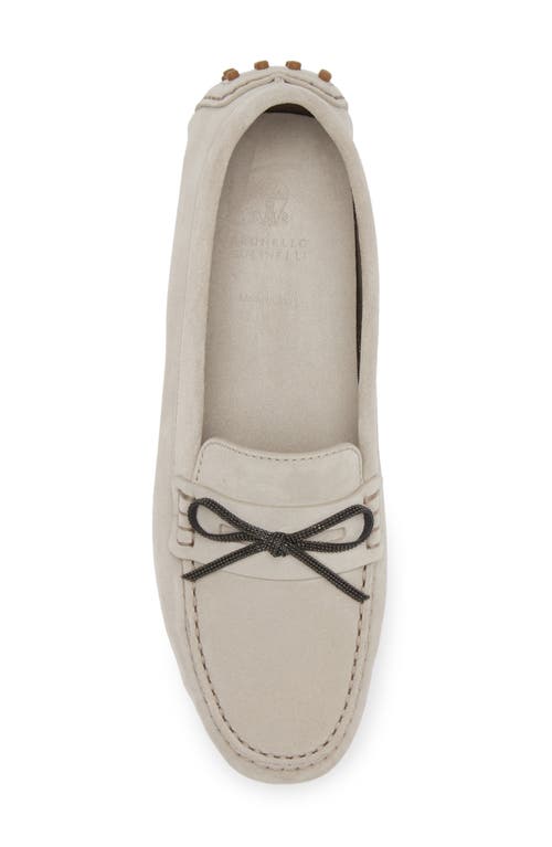 Brunello Cucinelli Suede Driving Shoe In Quarzo