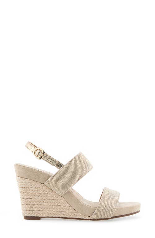 Shop Aerosoles Paxton Wedge Sandal In Soft Gold Elastic